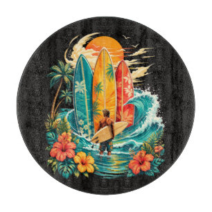 Hawaii Surfbrett Welle Strand Surfer Vintage Schneidebrett