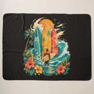 Hawaii Surfbrett Welle Strand Surfer Vintage Sherpadecke
