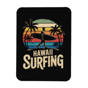 Hawaii Surfen Retro - Vintage Sonnenuntergang Stra Magnet