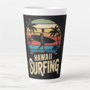 Hawaii Surfen Retro - Vintage Sonnenuntergang Stra Milchtasse