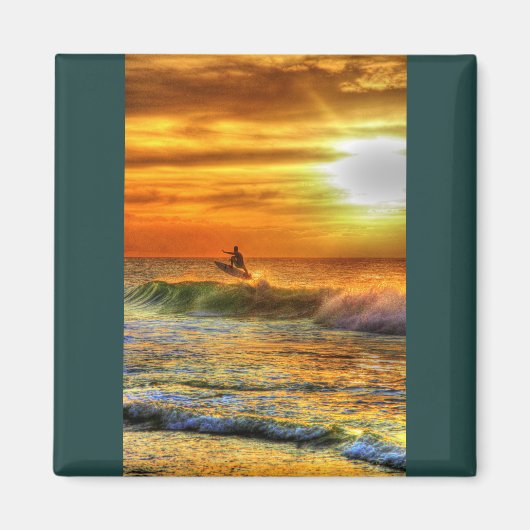 Hawaii Surfer bei Sunset Vibrant Orange Magnet (Vorne)