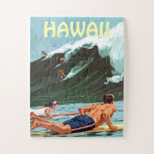 Hawaii, Surfer Gewartet für eine große Welle, Puzzle