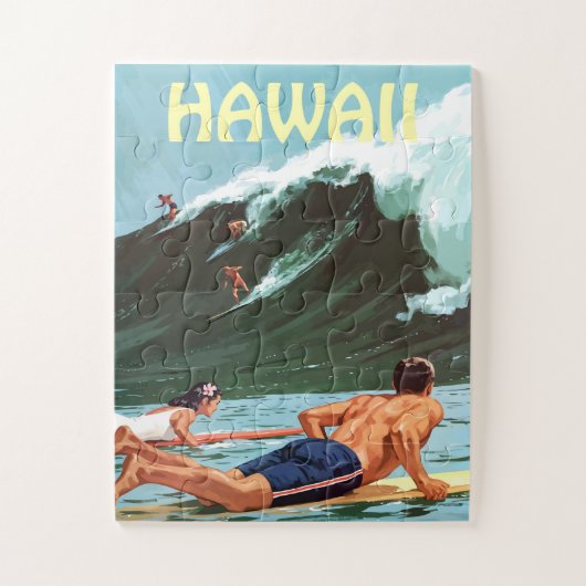 Hawaii, Surfer Gewartet für eine große Welle, Puzzle (Vertikal)