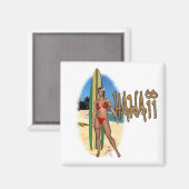 Hawaii Surfer Girl Magnet (Vorderseite/Rückseite)