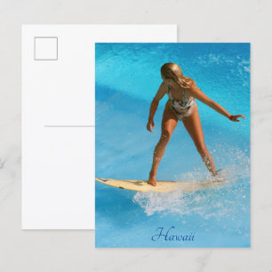 Hawaii Surfer Postcard Postkarte