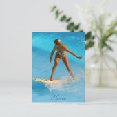 Hawaii Surfer Postcard Postkarte (Stehend Vorderseite)