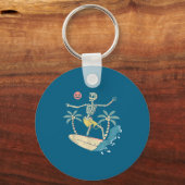 Hawaii Surfer Skeleton Halloween Beach Y Soky Surf Schlüsselanhänger (Vorderseite)