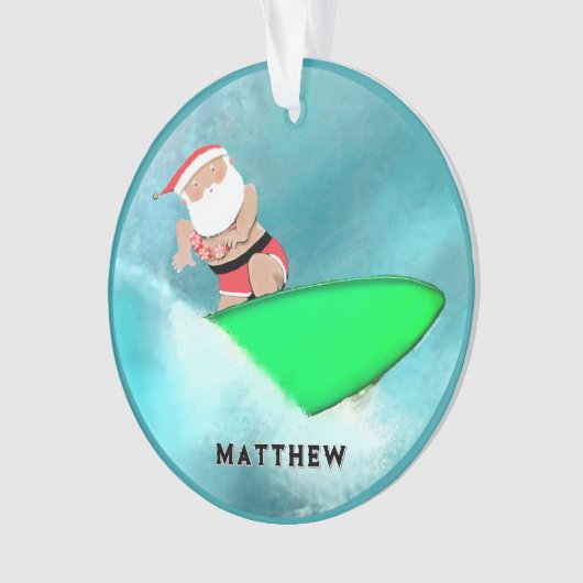 Hawaii Surfing Holiday Geschenk Ornament (Vorderseite)