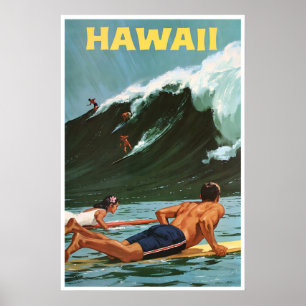 Hawaii-Surfing-Malerei Hawaiianischer Kunst Druck Poster