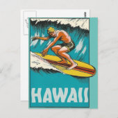 Hawaii Surfing Postcard Postkarte (Vorne/Hinten)
