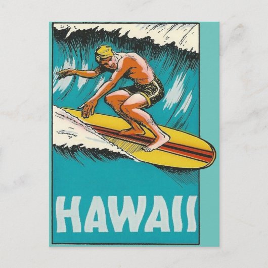 Hawaii Surfing Postcard Postkarte (Vorderseite)