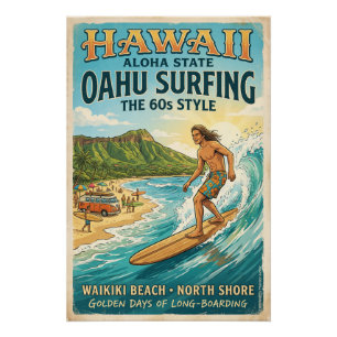 Hawaii Surfing Poster