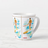 Hawaii Surfing Vintage Reise Milchtasse (Rechte Ecke)