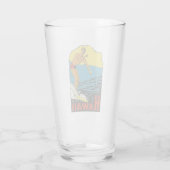 Hawaii Surfing Vintage Travel Pint Glass Glas (Rückseite)