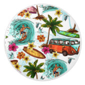 Hawaii SurfPattern Keramikknauf (Vorderseite)