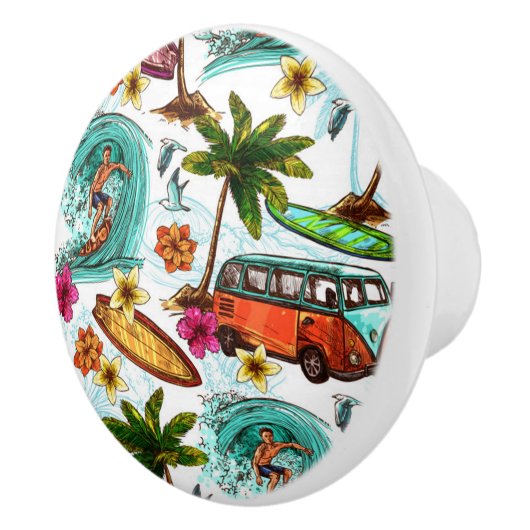 Hawaii SurfPattern Keramikknauf (Rechts)