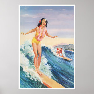 Hawaii-Surfplakat Hawaiianische Kunst Surf-Druck Poster
