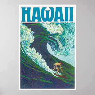 Hawaii-Surfplakat Hawaiianische Malerei Reise Kuns Poster