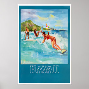 Hawaii-Surfplakat-Reise-Druck Hawaiian Surf Poster
