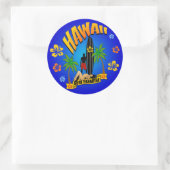 Hawaii Surfsticker Runder Aufkleber (Tasche)