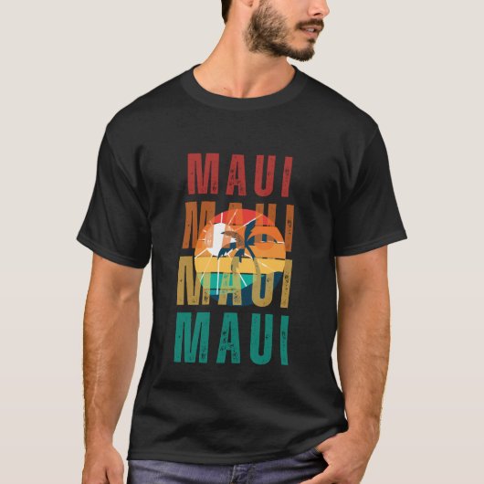 Hawaii T-Shirt Retro Maui (Vorderseite)