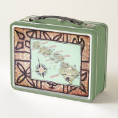 Hawaii Tapa Metall Brotdose (Rückseite)