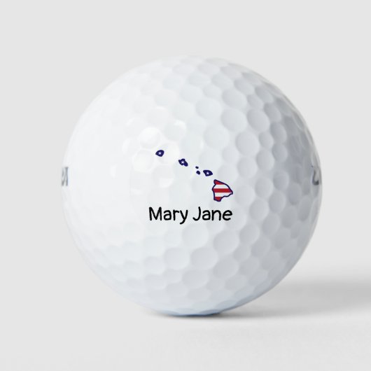 Hawaii Thema mit Karte Golfball (Vorderseite)