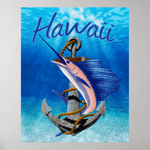 Hawaii-Tiefseefischerei Poster