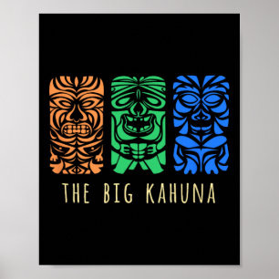 Hawaii Tiki Polynesier Big Kahuna Surfer Retro Haw Poster