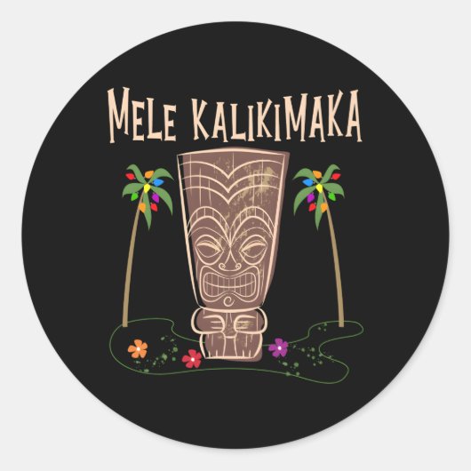 Hawaii Tiki Runder Aufkleber (Vorderseite)