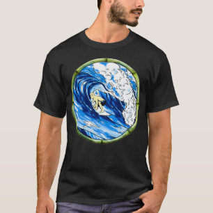 Hawaii Tiki Surfbrett Surfer 2Seite T-Shirt