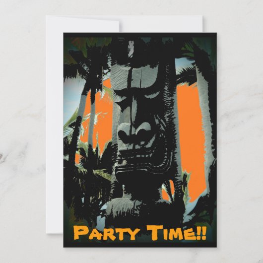 Hawaii tiki Thema anpassbare Einladungen (Vorderseite)