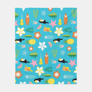 Hawaii Toucan Surf Vintag Fleecedecke