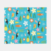 Hawaii Toucan Surf Vintag Fleecedecke (Vorderseite (Horizontal))