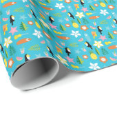 Hawaii Toucan Surf Vintag Geschenkpapier (Rolleneckpunkt)