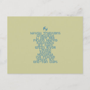 Hawaii Tradition Lokaler Imbiss Postkarte
