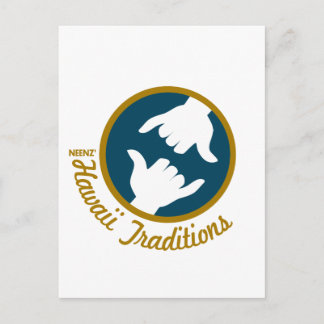 Hawaii Traditionen Logo Postkarte