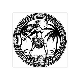 Hawaii Travel Hula Dancer Rubber Briefmarke Gummistempel
