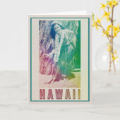 Hawaii Travel Hula Girl Greeting Card Karte (Gelbe Blume)