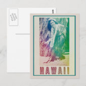Hawaii Travel Hula Girl Postcard Postkarte (Vorne/Hinten)