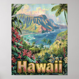 Hawaii Travel Poster Art Print Poster