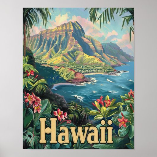 Hawaii Travel Poster Art Print Poster (Vorne)