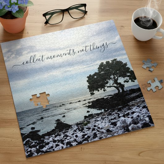 Hawaii Tree Silhouette Beach sammelt Momente Zitat Puzzle
