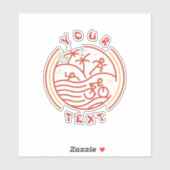 HAWAII TRIATHLON STROKE CUSTOMIZIERTER TEXT AUFKLEBER (Blatt)