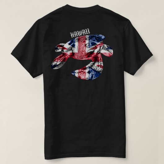 Hawaii Tribal Honu HIFlag T-Shirt (Design Rückseite)