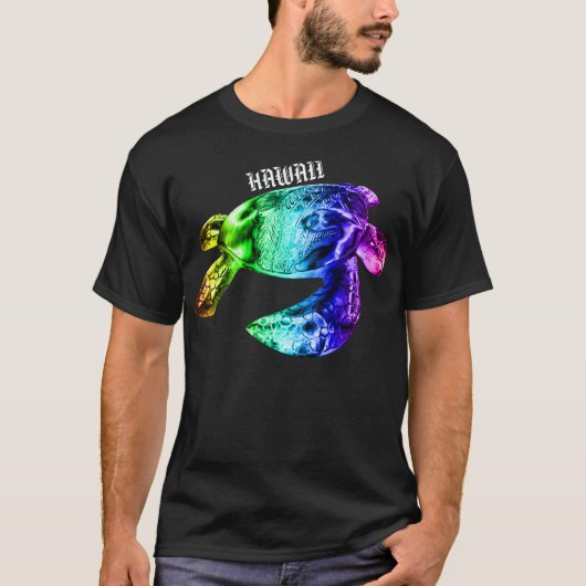 Hawaii Tribal Honu Rainbow T-Shirt (Vorderseite)