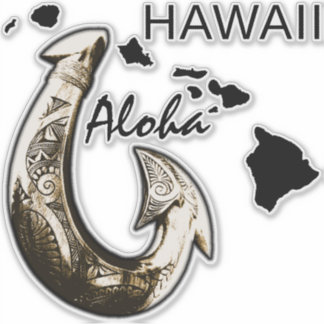 Hawaii Tribal Hook - ALOHA HAWAII Aufkleber