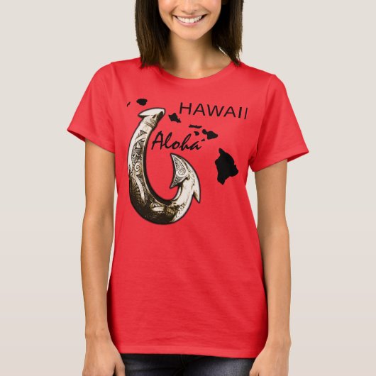 Hawaii Tribal Hook ALOHA HAWAII T-Shirt (Vorderseite)