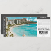 Hawaii Trip Boarding Pass Reisepass Ticket Einladung (Vorne/Hinten)