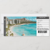 Hawaii Trip Boarding Pass Reisepass Ticket Einladung (Vorderseite)